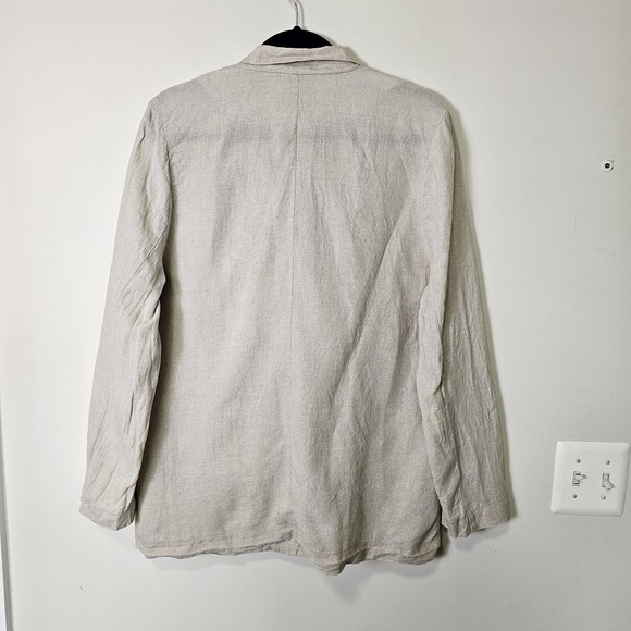 The Drop S Beige Linen Blazer‎ Double Breasted Oversized Minimalist Capsule - Picture 2 of 11